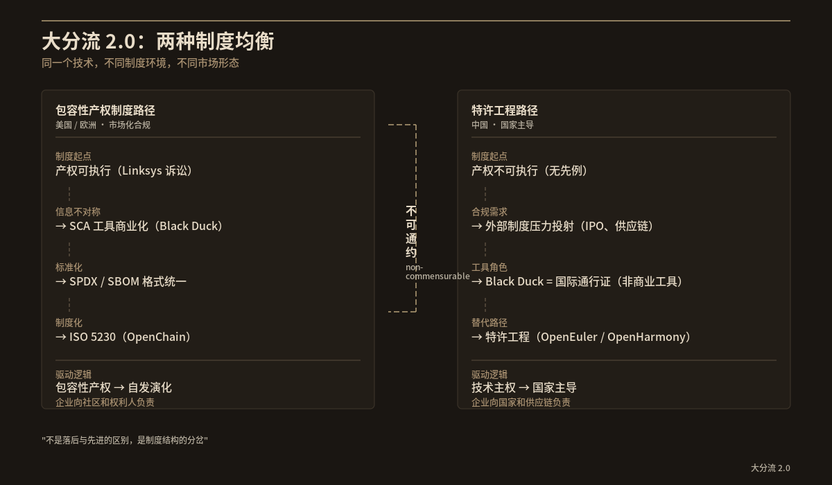 包容性产权制度路径 vs 特许工程路径 大分流 2.0:两种制度均衡